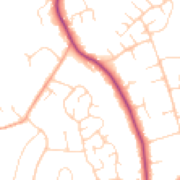 Daytime road noise heatmap for HP9 1TF