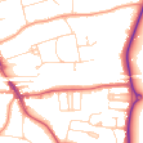 Daytime road noise heatmap for HP9 2BT