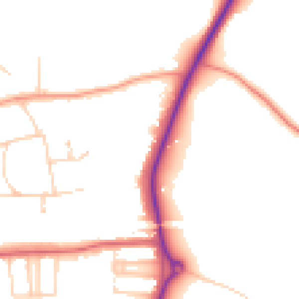 Daytime road noise heatmap for HP9 2EH