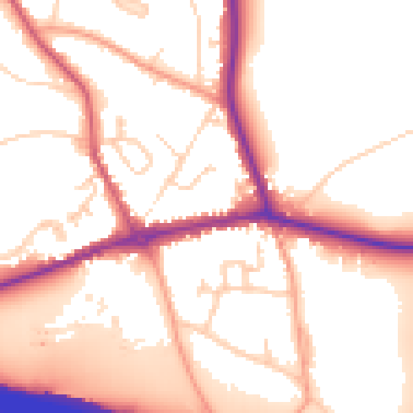 Daytime road noise heatmap for HP9 2FN