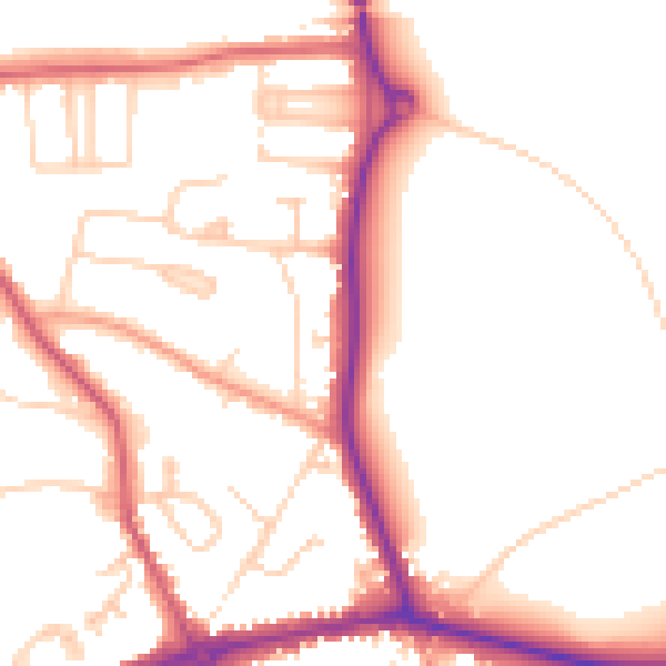 Daytime road noise heatmap for HP9 2HA