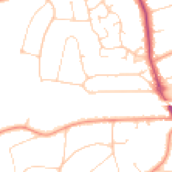 Daytime road noise heatmap for HP9 2NG