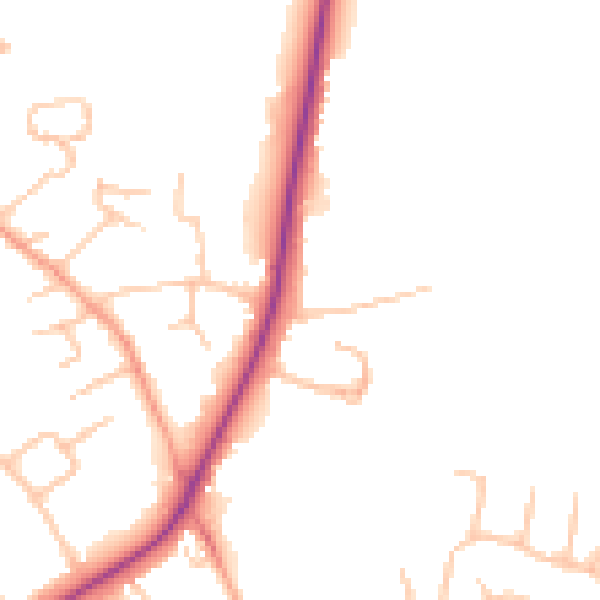 Daytime road noise heatmap for HR1 1AQ