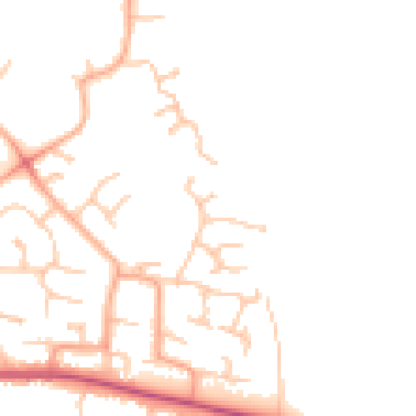 Daytime road noise heatmap for HR1 1AT