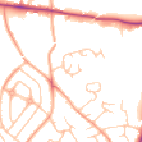 Daytime road noise heatmap for HR1 1AW