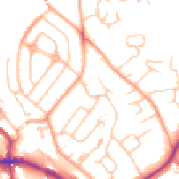 Daytime road noise heatmap for HR1 1BX