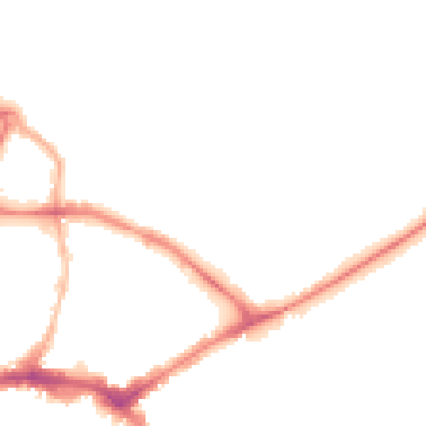 Night-time road noise heatmap for HR1 1DA
