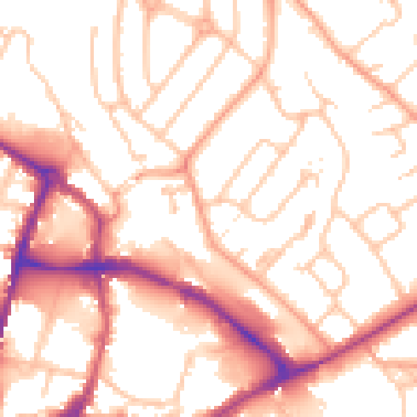 Daytime road noise heatmap for HR1 1EG