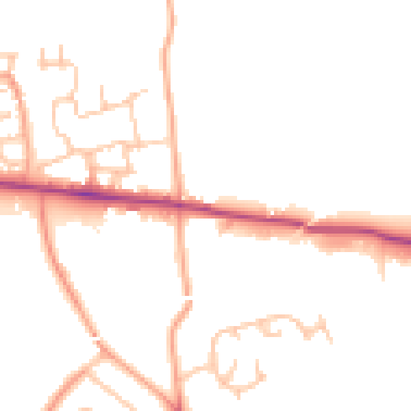 Daytime road noise heatmap for HR1 1JP