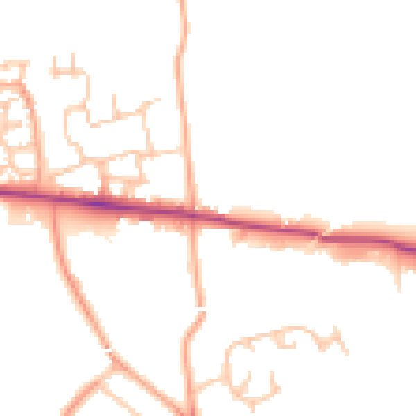 Daytime road noise heatmap for HR1 1JW