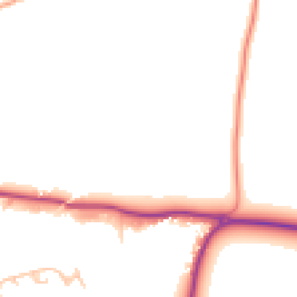 Daytime road noise heatmap for HR1 1JX