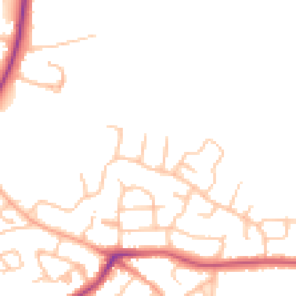 Daytime road noise heatmap for HR1 1PN