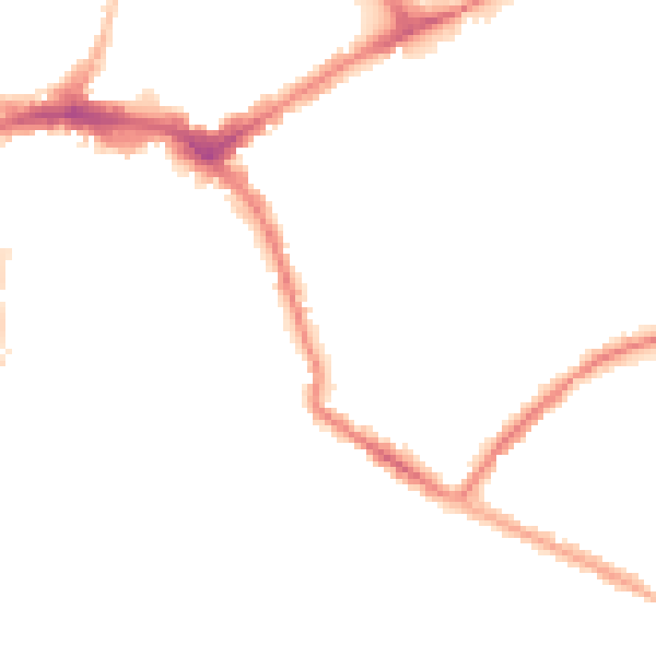 Night-time road noise heatmap for HR1 2AT