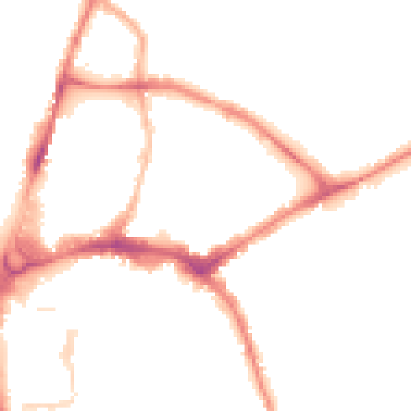Night-time road noise heatmap for HR1 2DF