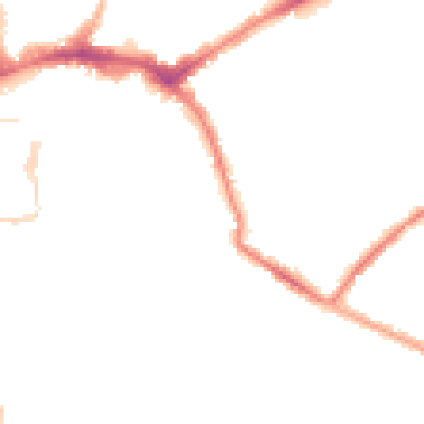 Night-time road noise heatmap for HR1 2GL