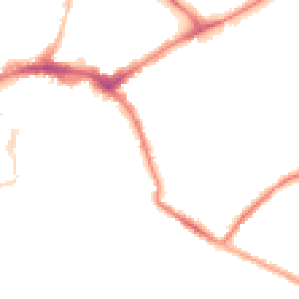 Night-time road noise heatmap for HR1 2HJ