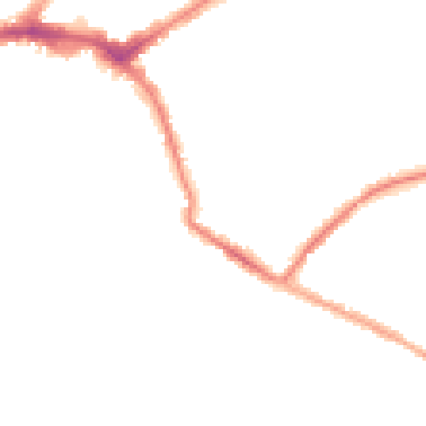 Night-time road noise heatmap for HR1 2JN