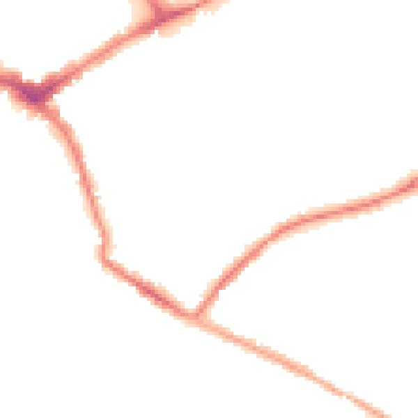 Night-time road noise heatmap for HR1 2JX