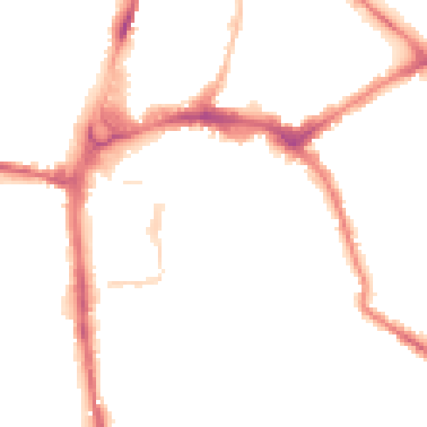 Night-time road noise heatmap for HR1 2LW
