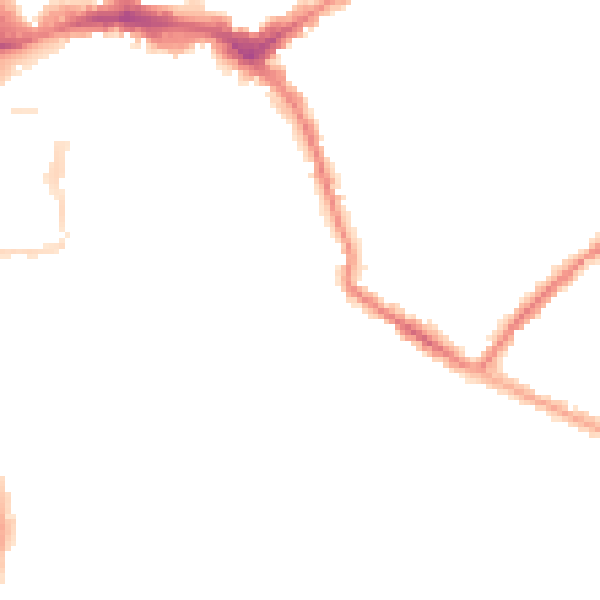 Night-time road noise heatmap for HR1 2NU