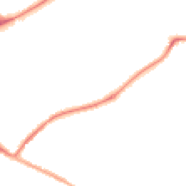Night-time road noise heatmap for HR1 2TT