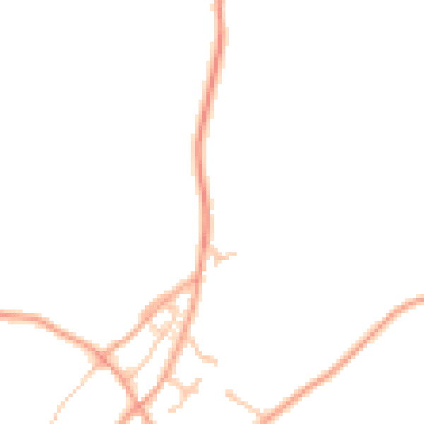 Daytime road noise heatmap for HR1 3BL