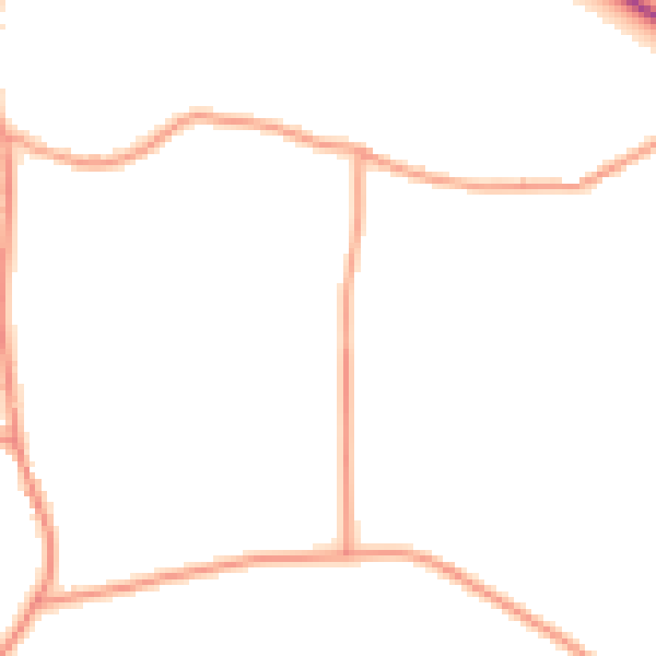 Daytime road noise heatmap for HR1 3HW