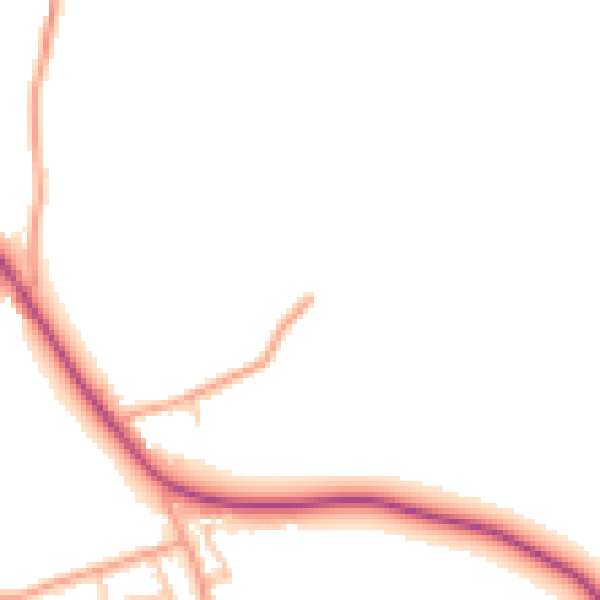 Daytime road noise heatmap for HR1 3LD