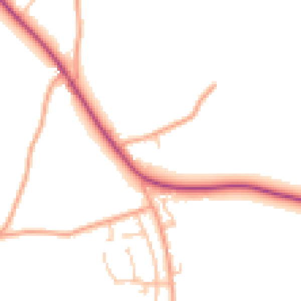Daytime road noise heatmap for HR1 3LJ