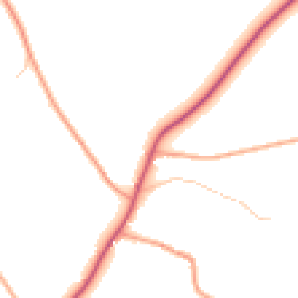 Daytime road noise heatmap for HR1 3NX