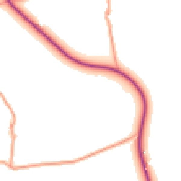Daytime road noise heatmap for HR1 3PN