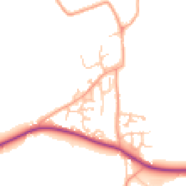 Daytime road noise heatmap for HR1 3RW