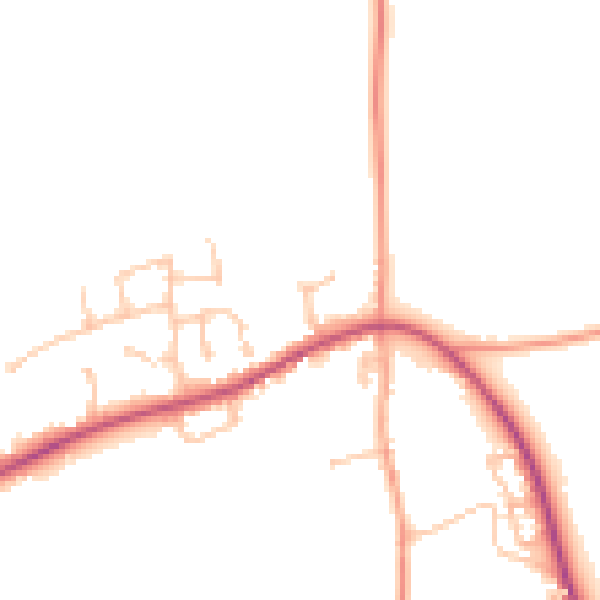 Daytime road noise heatmap for HR1 4AY