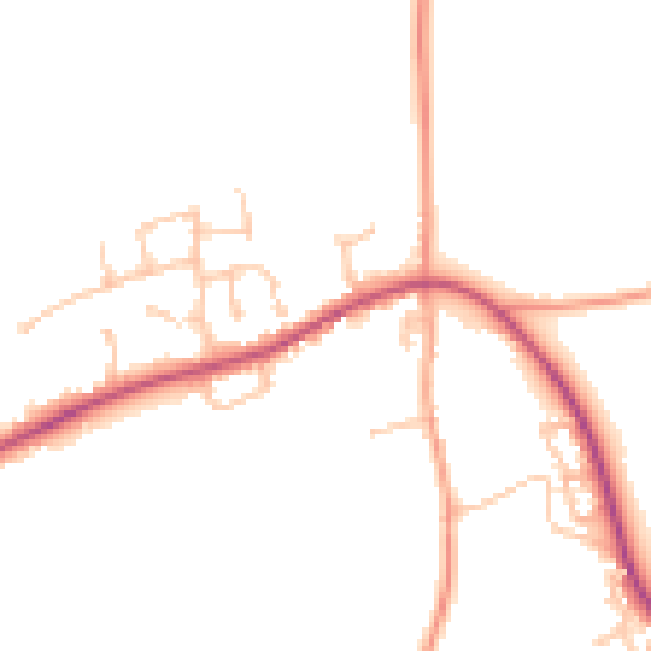 Daytime road noise heatmap for HR1 4BA