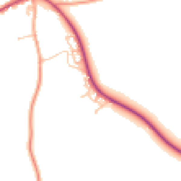 Daytime road noise heatmap for HR1 4BF