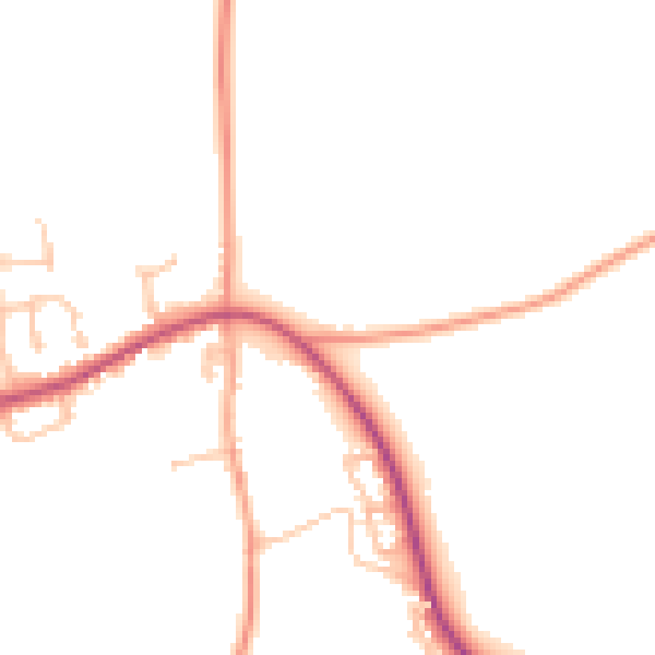 Daytime road noise heatmap for HR1 4BP