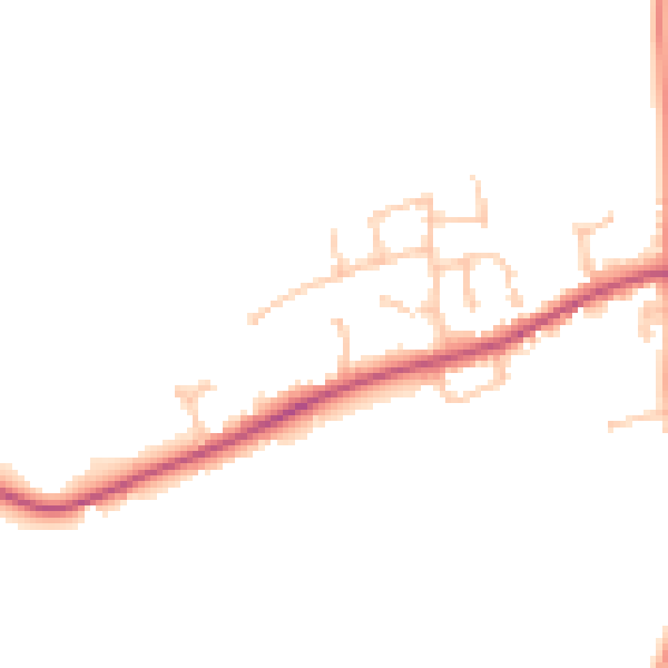 Daytime road noise heatmap for HR1 4BU