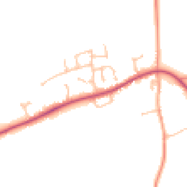 Daytime road noise heatmap for HR1 4BX