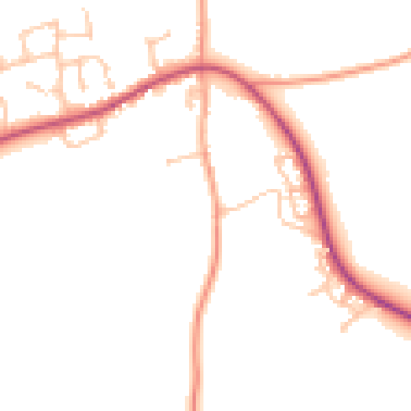Daytime road noise heatmap for HR1 4DD