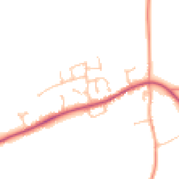 Daytime road noise heatmap for HR1 4DG