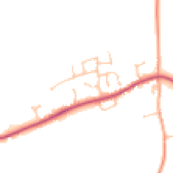 Daytime road noise heatmap for HR1 4DN