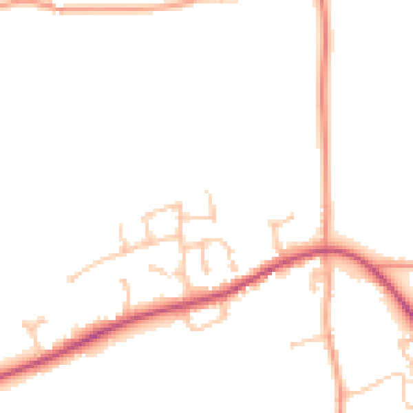 Daytime road noise heatmap for HR1 4DQ