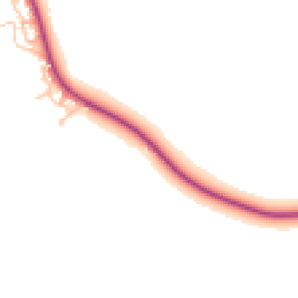 Daytime road noise heatmap for HR1 4DU