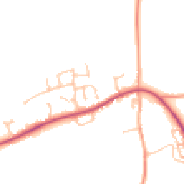 Daytime road noise heatmap for HR1 4DW