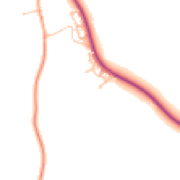 Daytime road noise heatmap for HR1 4DX