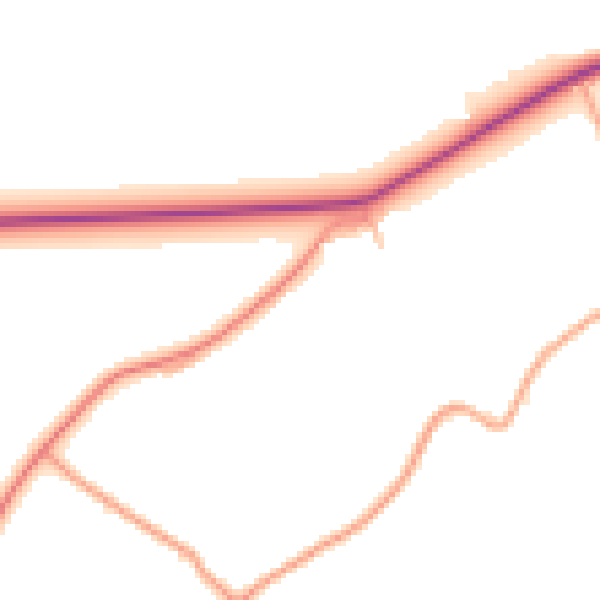 Daytime road noise heatmap for HR1 4ES
