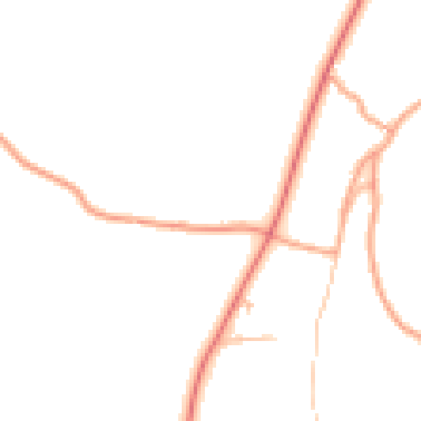 Daytime road noise heatmap for HR1 4EW