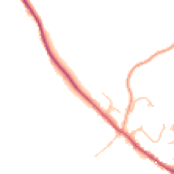 Daytime road noise heatmap for HR1 4FQ