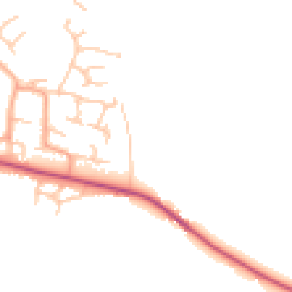 Daytime road noise heatmap for HR1 4JN