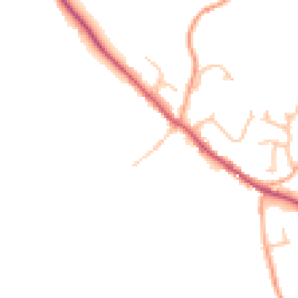 Daytime road noise heatmap for HR1 4NH